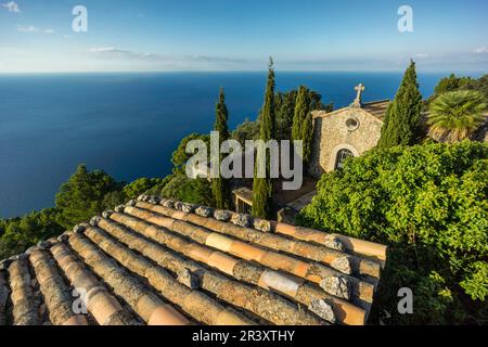 Ermita de la Trinitat, XVIII Jahrhundert. Valldemossa. Sierra de Tramuntana. Mallorca. Balearen. Spanien. Stockfoto