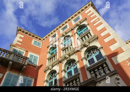 Palacio Battiala-Lazzarini, Siglos XVII-XVIII, Barroco, Labin (Albona), Peninsula de Istrien, Croacia. Stockfoto