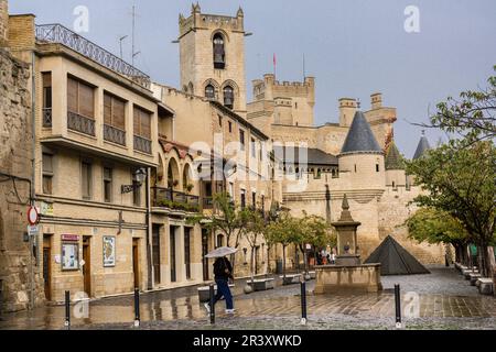 Castillo Palacio de Olite, Comunidad foral de Navarra, Spanien. Stockfoto