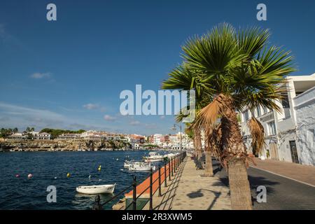 Cales Fonts, Es Castell, Puerto de Mahón, Menorca, Balearen, Spanien. Stockfoto
