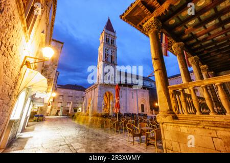 Catedral de San Lorenzo, 1240 - Catedral de San Juan-Trogir, Costa Dalmata, Croacia, Europa. Stockfoto