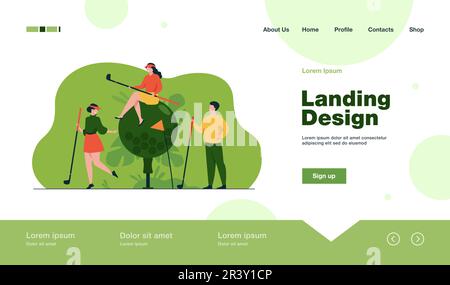 Glückliche Leute, die Golf spielen Stock Vektor