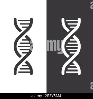 DNA einfaches Symbol. Forschung oder Test. Der Arzt untersucht menschliche DNA. Genetische Wissenschaft und Genchromosom erforschen. Vektordarstellung isoliert. Stock Vektor