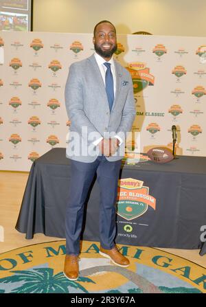 Miami Gardens, USA. 23. Mai 2023. MIAMI GARDENS, FLORIDA - MAI 23: T.C. Taylor, Head Coach, Jackson State University, nimmt am 23. Mai 2023 an der Orange Blossom Classic 2023 Pressekonferenz in Miami Gardens, Florida, Teil. (Foto: JL/Sipa USA) Guthaben: SIPA USA/Alamy Live News Stockfoto