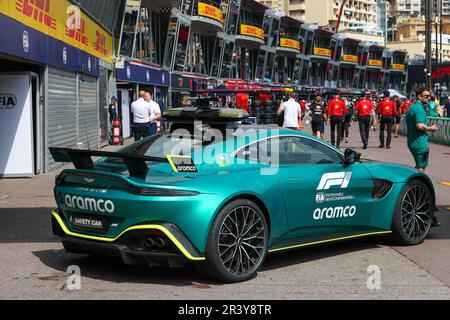 Montecarlo, Fürstentum Monaco. 25. Mai 2023. Circuit de Monaco, Montecarlo, Fürstentum Monaco, 25. Mai 2023, Aston Martin Sicherheitswagen während des Grand Prix De Monaco 2023 - Donnerstag - Ambient- und Pressekonferenz - Formel 1 Championship Credit: Live Media Publishing Group/Alamy Live News Stockfoto