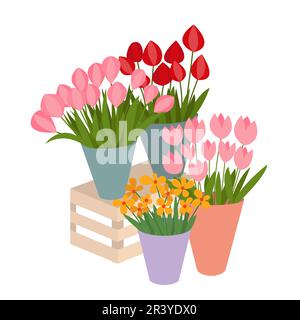 Verschiedene Blumenarten Stock Vektor