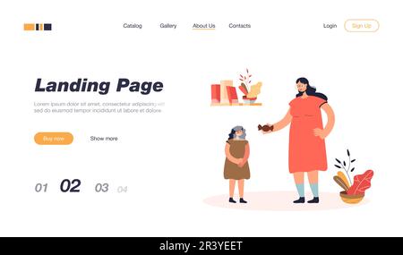 Großmutter gibt der Tochter Süßigkeiten Stock Vektor