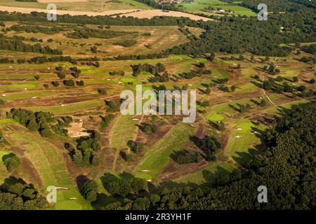 Unvergleichlicher Blick auf die Golfplätze des Walton Heath Golf Club - Veranstaltungsort der 2023 AIG Womens Open zwischen 10. Und 13. August Stockfoto