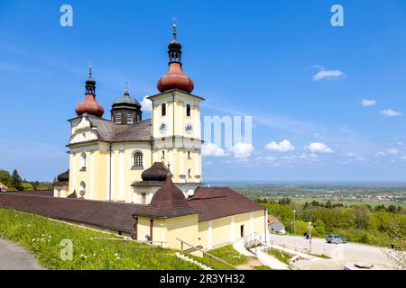 Poutni kostel Panny Marie Dobre rady, Dobra Voda, Novohradsko, Jizni Cechy, CR 1708-15, Bogen. K. Dienzenhofer, Pilgerkirche im barocken Stil mit Stockfoto