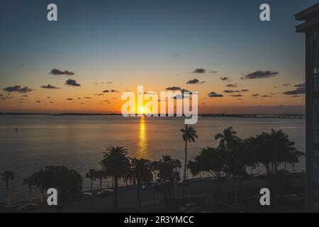 Blick auf den Sonnenaufgang in Miami Stockfoto
