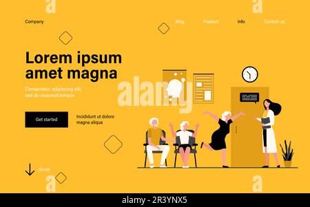 Glückliche Senioren, die Doktor begrüßen Stock Vektor