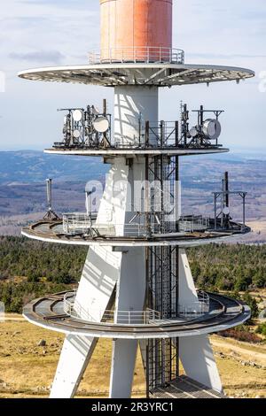 Eindrücke vom Brocken-Gipfel Stockfoto