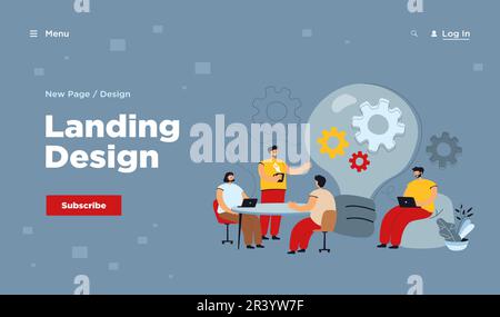 Kreative Büromitarbeiter diskutieren Ideen im Team Stock Vektor