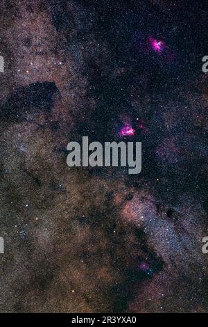 Nebel und Cluster um die kleine Sagittarius Star Cloud. Stockfoto