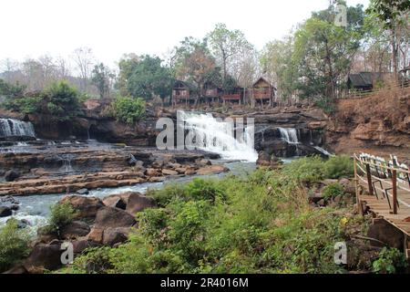 Tad lo Wasserfälle auf dem bolaven Plateau in laos Stockfoto