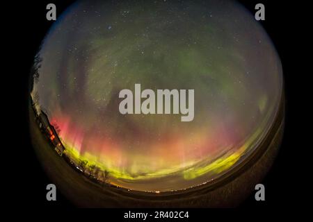 Die Kp7-stöckige aurora im Süden Albertas, Kanada. Stockfoto