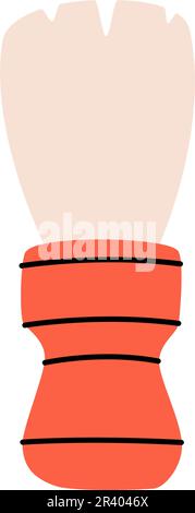 Symbol für Rasierbürste. Friseursalon und Friseurwerkzeugsilhouette. Vektordarstellung. Stock Vektor