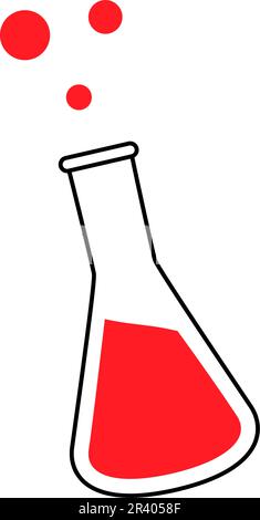 Symbol für konischen Kolben. Silhouette für Laborglasgeräte. Vektordarstellung Stock Vektor