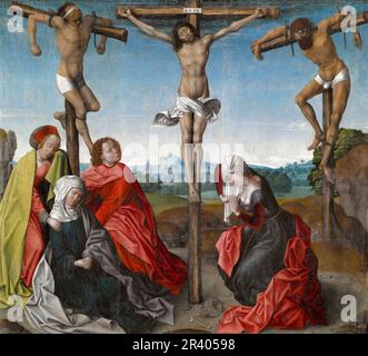 Die Kreuzigung durch Follower von Rogier van der Weyden (c.1399-1464), Öl auf Platte, c. 1500 Stockfoto