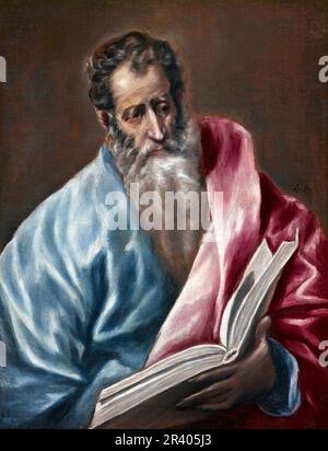 St. Matthew von El Greco (Domenikos Theotokopoulos, 1541-1614), Öl auf Leinwand, c.1610-14 Stockfoto