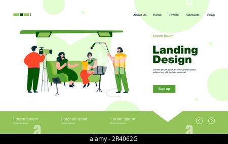 Leute nehmen Interviews im Studio auf Stock Vektor