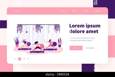 Schwangere Frauen, die mit dem großen Ball trainieren Stock Vektor