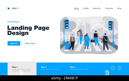 Viele Leute überqueren die Straße Stock Vektor