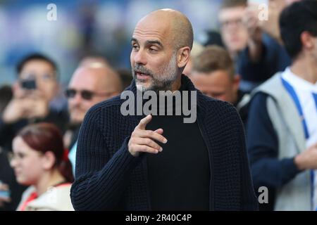 PEP Guardiola als Manager des Manchester City FC im AMEX Stadium Stockfoto
