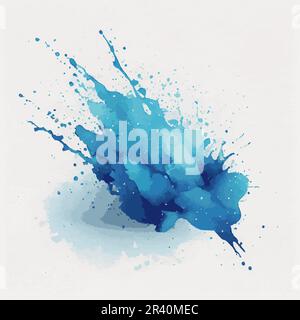 Aquarell blaue Tinte farbenfrohe Flüssigtropfen oder Spritzwasser-Design, künstlerischer Hintergrund - Vektor Stockfoto