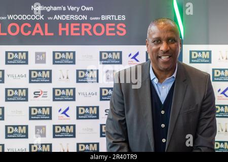 Co-Hauptstar Viv Anderson während der Weltpremiere des Dokumentarfilms Local Heroes im Arc Cinema, Beeston, Nottingham, am 25. Mai 2023 (Foto: Ritchie Sumpter/Alamy Live News) Stockfoto