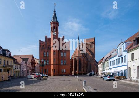 Die Stadt Perleberg in Deutschland. Stockfoto