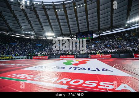 FC Inter-Fans während des Coppa Italia Final-Fußballspiels zwischen dem Inter FC Internazionale ACF Fiorentina am 24. Mai 2023 im Stadio Olimpico Stadion in Roma, Italien. Foto: Tiziano Ballabio Stockfoto