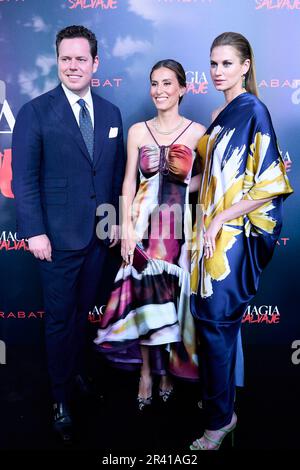 Madrid. Spanien. 20230525, Jordi Rabat, Eva Palao, Ana Boyer nimmt am 25. Mai 2023 in Madrid, Spanien, an der Präsentation der neuen Sammlung „Wild Magic“ von Rabat Jewelry im Rabat Store Teil Stockfoto