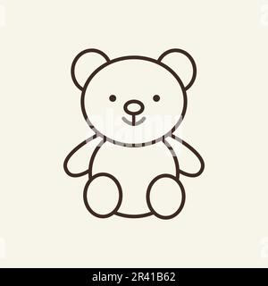 Teddybär-Symbolvorlage. Das Konzept der Vorschulerziehung. Vektor Stock Vektor