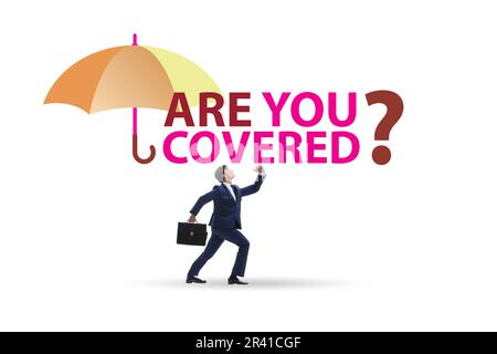 Versicherungskonzept mit der Frage sind Sie abgedeckt Stockfoto