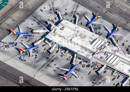 Southwest Airlines Boeing 737 Aircraft Los Angeles Airport in USA Luftbild Stockfoto