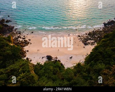 Koh Kradan Insel Trang Südthailand, tropischer Strand mit Palmen in Thailand Stockfoto