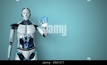 Humanoide Roboter AI Stockfoto