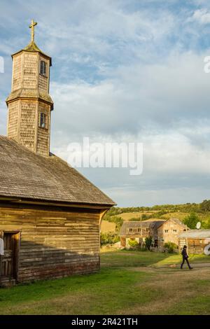 Iglesia de Quinchao, Siglo XIX, Monumento Nacional de Chile y Patrimonio de la humanidad, Archipiélago de Chiloé, Provincia de Chiloé, Región de Los Lagos, Patagonien, República de Chile, América del Sur. Stockfoto