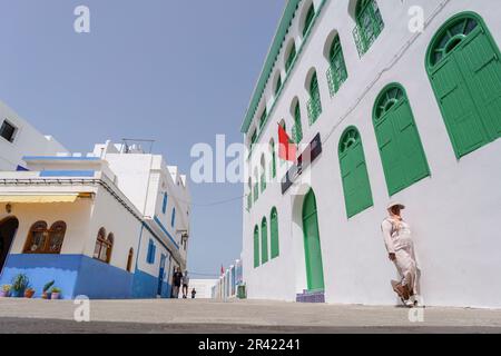 Ibn Khaldun Square, Asilah, marokko, afrika. Stockfoto