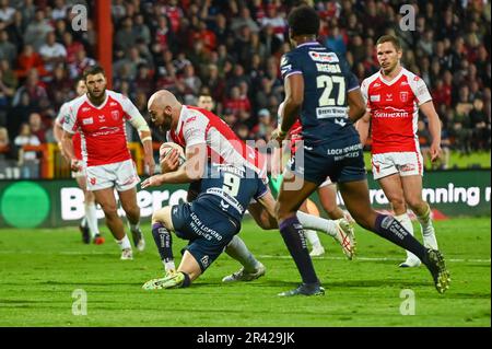 Während des Spiels der Betfred Super League 13 gegen die Wigan Warriors im Sewell Group Craven Park, Kingston upon Hull, Großbritannien, 25. Mai 2023 (Foto: Craig Cresswell/News Images) Stockfoto