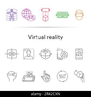 Virtual-Reality-Symbolsatz Stock Vektor