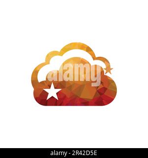 Star-Cloud-Logo-Design. Designkonzept des Creative Star Cloud Logos. Stock Vektor