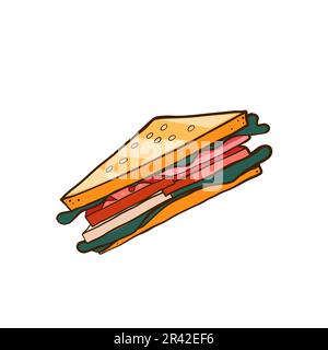 Sandwich-Symbol. Cartoon-Vektordarstellung eines Sandwich-Symbols für Webdesign Stock Vektor