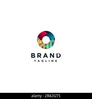 Die vier bunten Pfeile bilden einen Kreis. Vier bunte Pfeile drehen sich harmonisch in einem Kreis. Stock Vektor