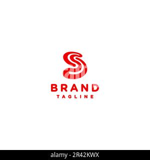 Trendiges, einfaches und abgerundetes Letter S-Logo. Einfaches S-Design mit abgerundeten Konturen und einzigartigen Ecken. Stock Vektor