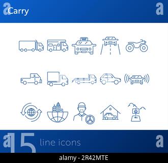 Symbolsatz für Tragelinie Stock Vektor