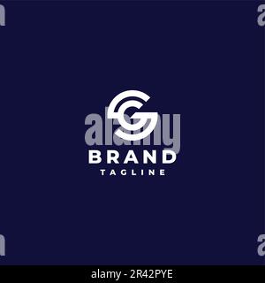 Logo-Design mit Buchstabe GS oder SG. Einfaches Logo-Design mit den Initialen GS oder SG in einem Kreis. Stock Vektor