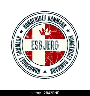 Esbjerg City Grunge Gummistempel Vektordarstellung auf weißem Hintergrund Stock Vektor