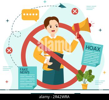 Faktenprüfung Vektordarstellung mit Mythen vs. Fakten News für eine gründliche Überprüfung oder den Vergleich von Beweisen in handgezeichneten Landing-Page-Vorlagen für flache Cartoons Stock Vektor